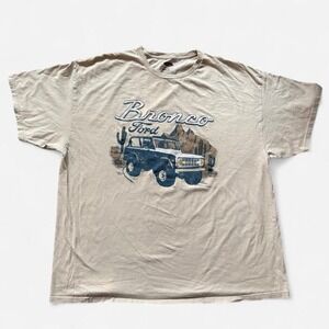 Ford Bronco graphic t-shirt tee beige retro thrashed men's XXL short sleeve